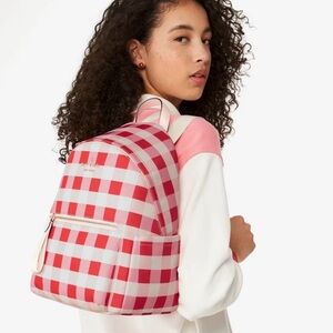 Kate Spade Gingham Red and White Backpack
